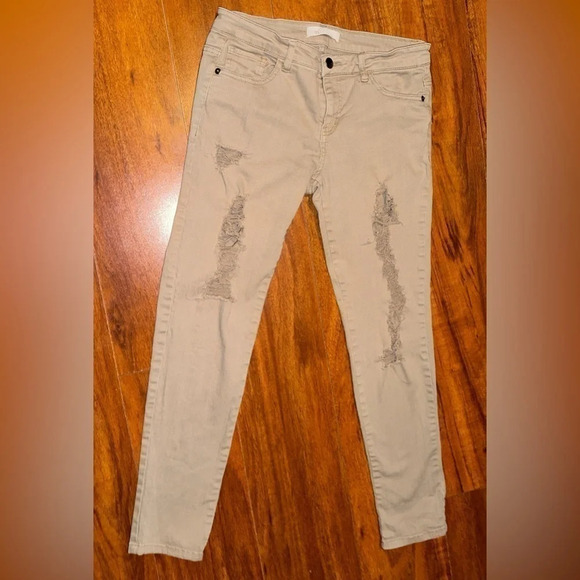 2.1 Denim Light Khaki Colored Ripped Jeans 
Size 29 - Picture 5 of 11